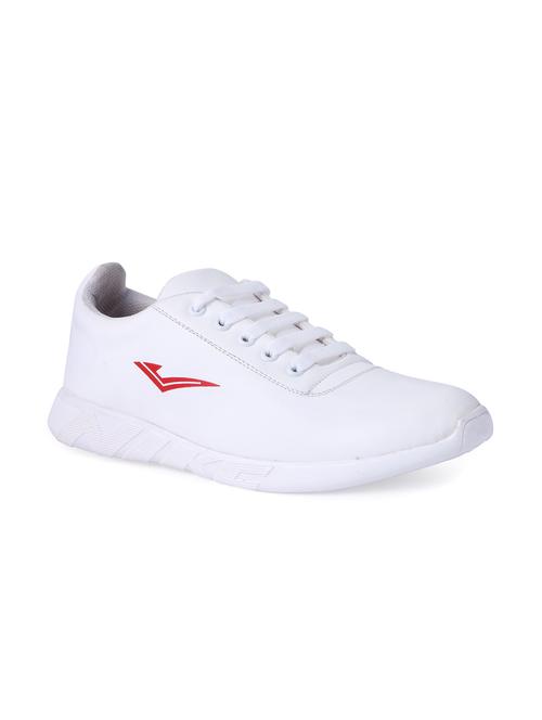white leatherette lace up sneakers - 15764323 - Very Small Image - 1
