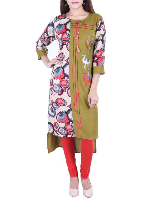 embroidered high-low kurta - 15764558 - Very Small Image - 1