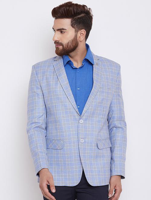 light blue polyester single breasted blazer - 15764788 - Very Small Image - 1