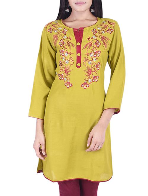 embroidered straight kurta - 15764806 - Very Small Image - 1
