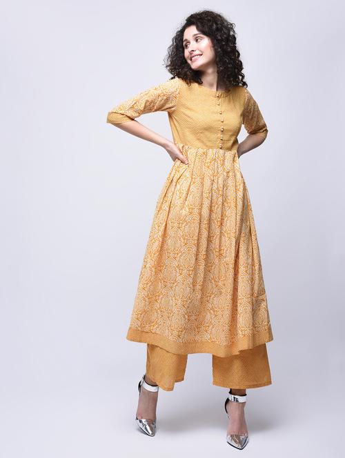 printed flared kurta - 15765026 - Very Small Image - 1