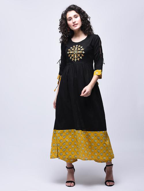 embroidered a-line kurta - 15765031 - Very Small Image - 1
