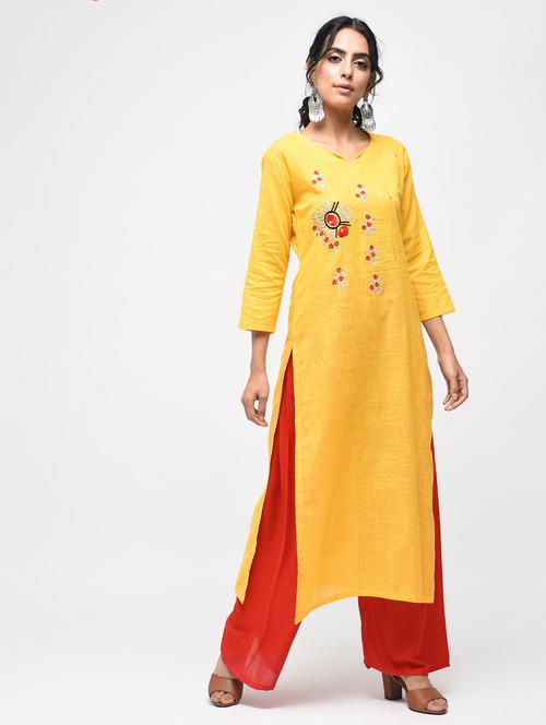embroidered straight kurta - 15765066 - Very Small Image - 1