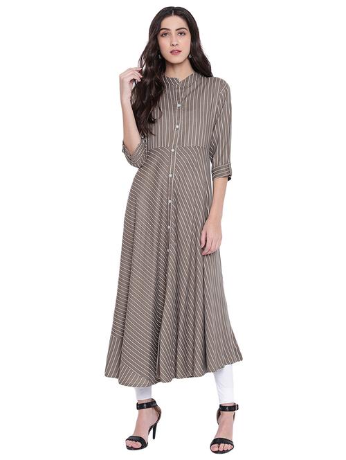a-line stripes kurta - 15765121 - Very Small Image - 1
