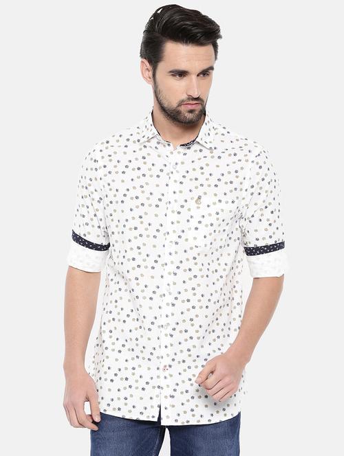 white floral printed casual shirt - 15765141 - Very Small Image - 1
