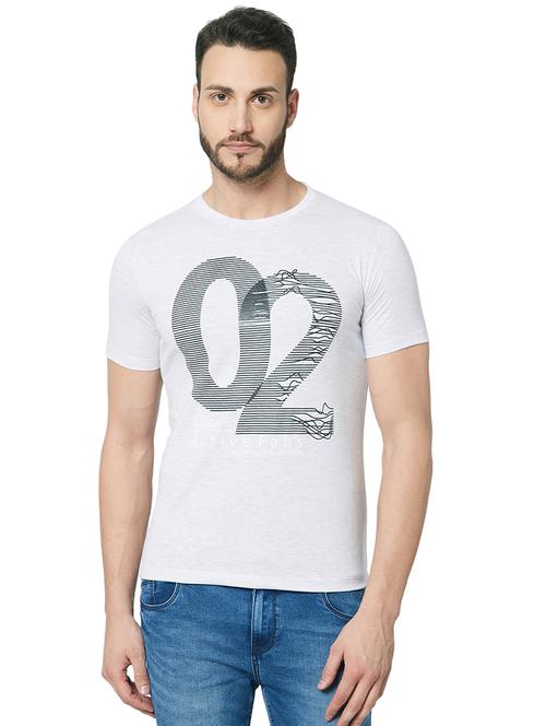 white typographic chest print t-shirt - 15765174 - Very Small Image - 1