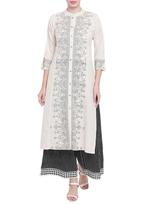 printed kurta palazzo set - 15765344 - Very Small Image - 1