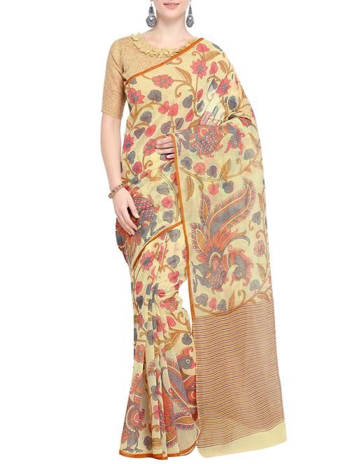 floral printed saree with blouse - 15765469 - Very Small Image - 1