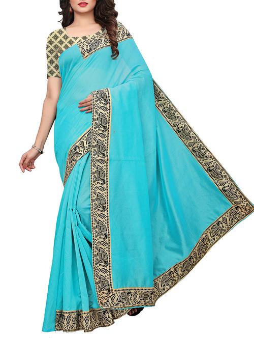 conversational bordered chanderi saree with blouse - 15765643 - Very Small Image - 1