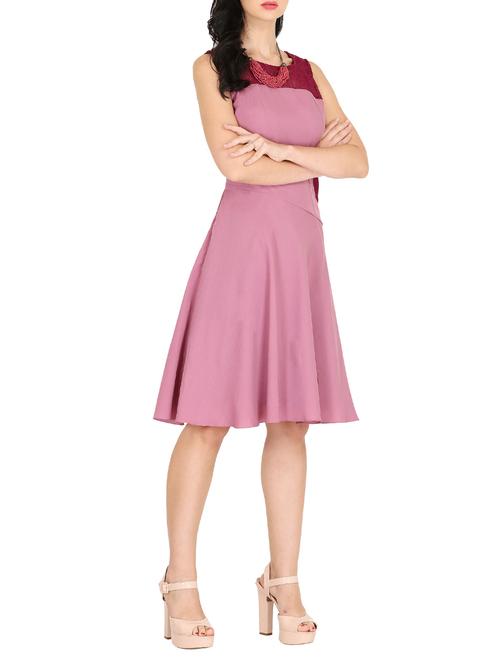 lace paneled flared dress - 15765649 - Very Small Image - 1