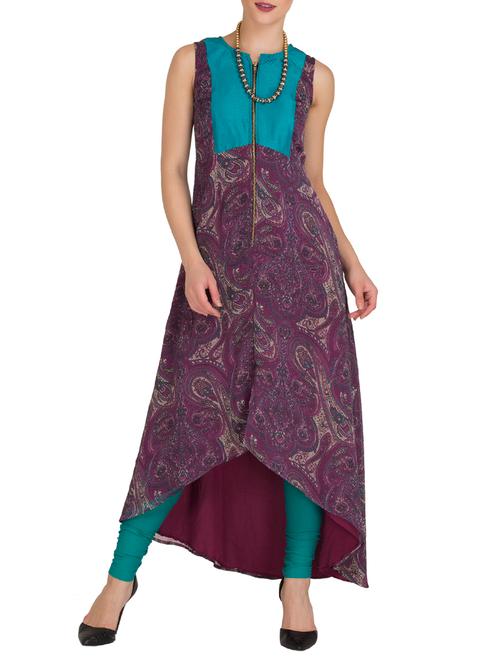 high low printed kurta - 15765650 - Very Small Image - 1