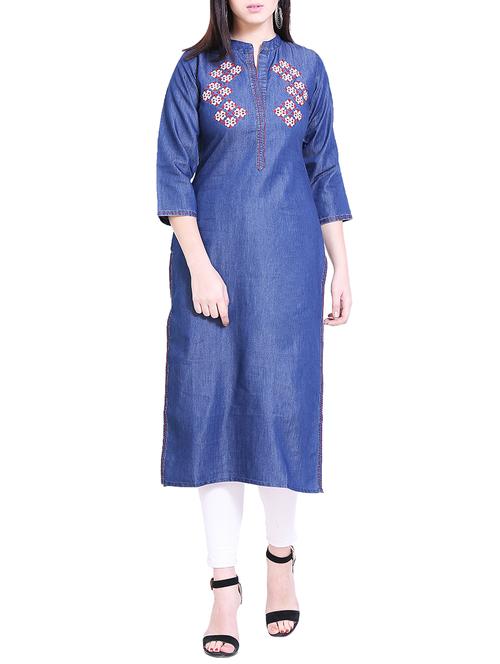 embroidered straight kurta - 15765702 - Very Small Image - 1