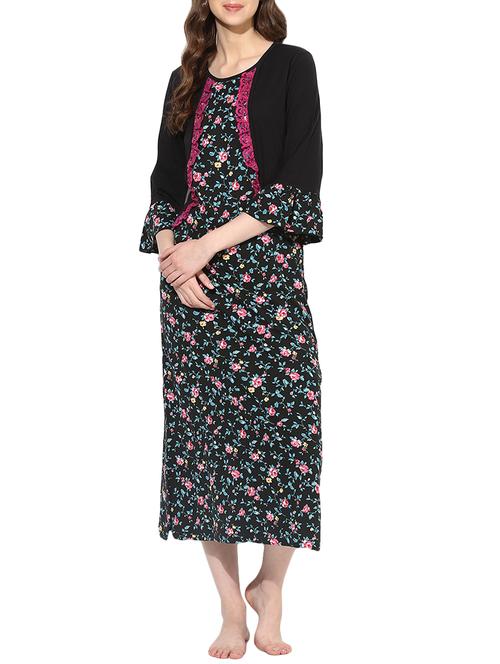 floral lace trim maternity nighty - 15765747 - Very Small Image - 1