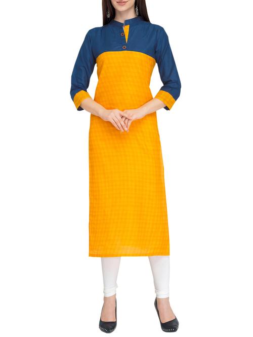 color block straight kurta - 15765845 - Very Small Image - 1