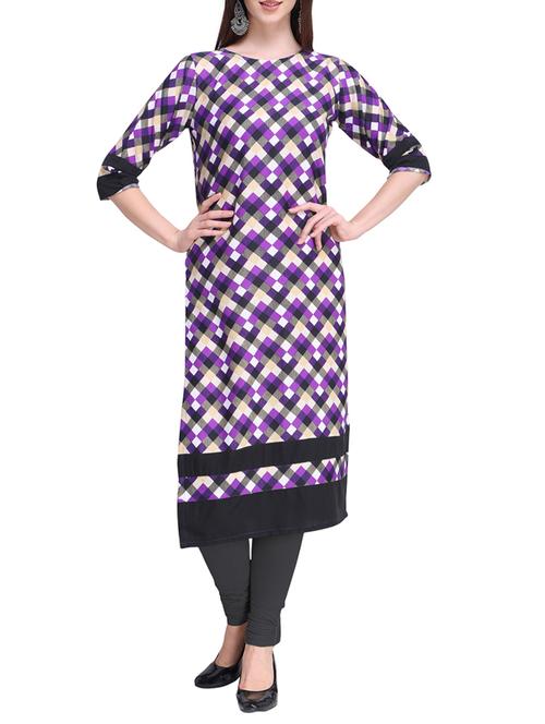 checkered straight kurta - 15765881 - Very Small Image - 1