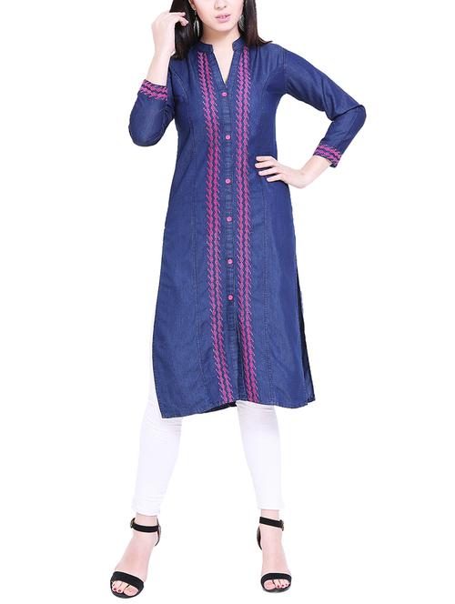 embroidered straight kurta - 15765911 - Very Small Image - 1