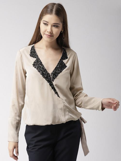 embellished neck blouson top - 15765996 - Very Small Image - 1