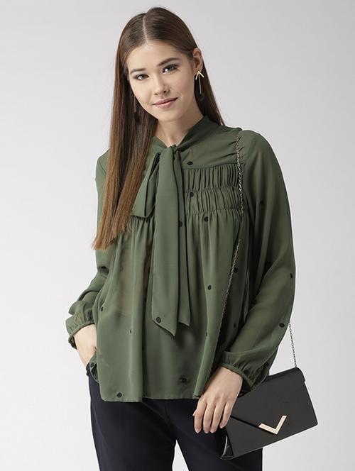 tie knot gathered embroidered top - 15765999 - Very Small Image - 1