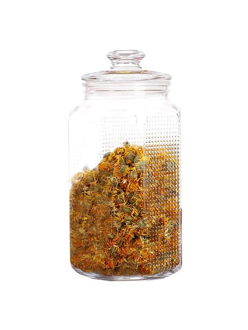 incrizma glassware - imported glass storage jar with lid (grid design, 3 ltr) - 15767106 - Very Small Image - 1