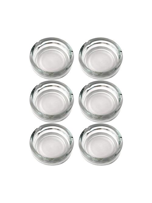 incrizma - elegant round glass ashtray 4" - 6 pcs set - 15767119 - Very Small Image - 1