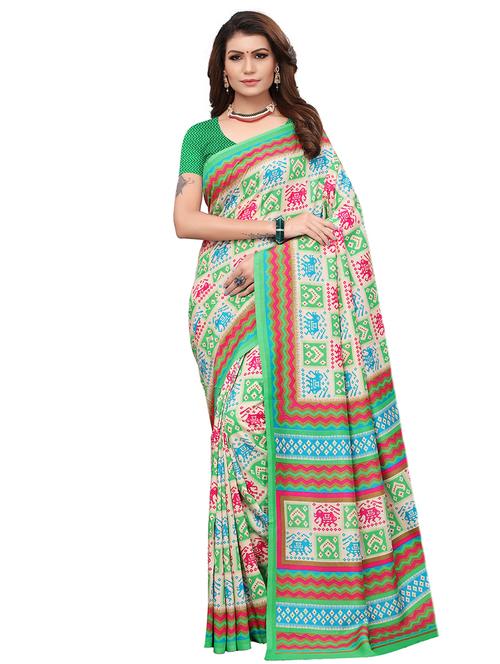 conversational printed saree with blouse - 15768187 - Very Small Image - 1
