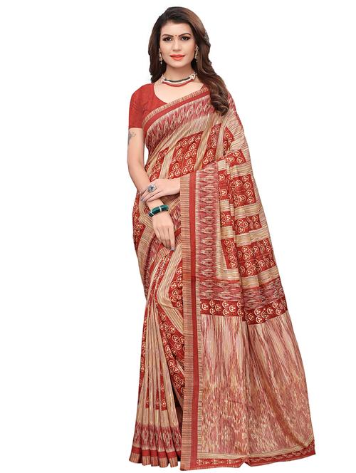 geometric motif printed saree with blouse - 15768201 - Very Small Image - 1