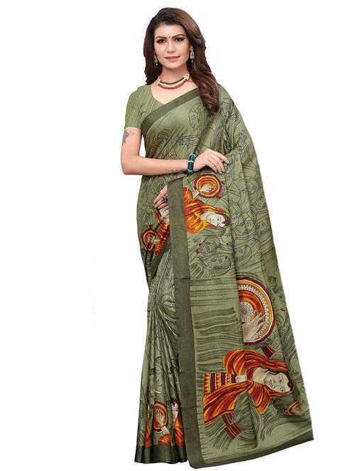 conversational printed saree with blouse - 15768209 - Very Small Image - 1