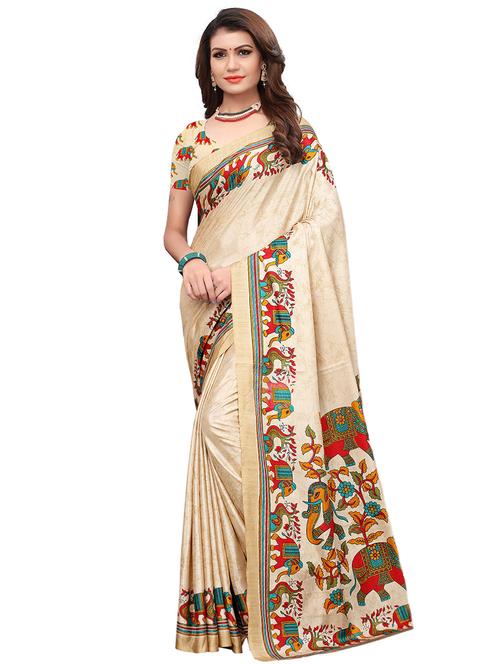 conversational printed saree with blouse - 15768213 - Very Small Image - 1