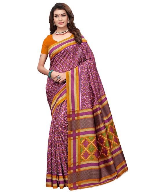 floral printed saree with blouse - 15768219 - Very Small Image - 1