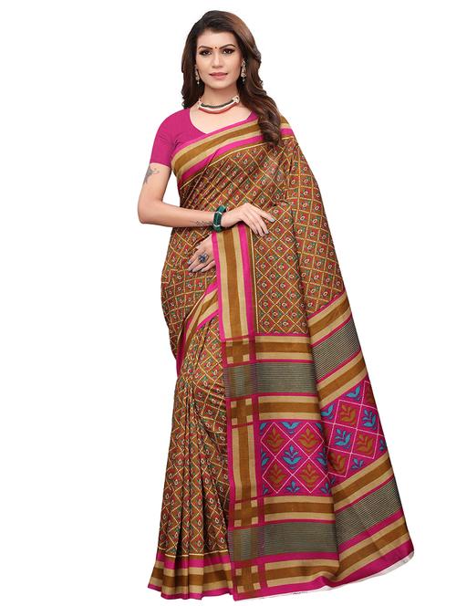 floral printed saree with blouse - 15768221 - Very Small Image - 1