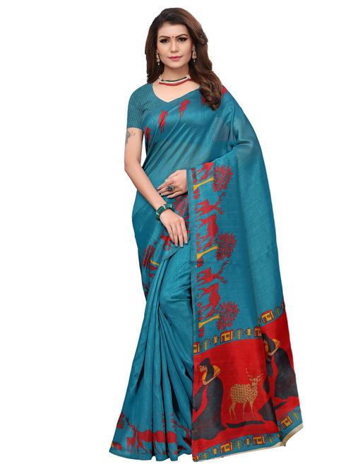 conversational printed saree with blouse - 15768336 - Very Small Image - 1