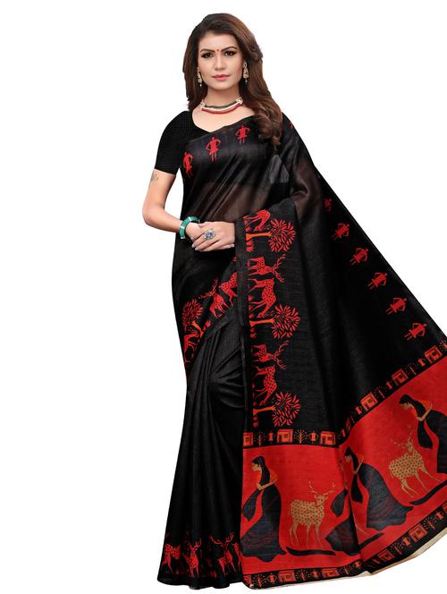 conversational printed saree with blouse - 15768337 - Very Small Image - 1