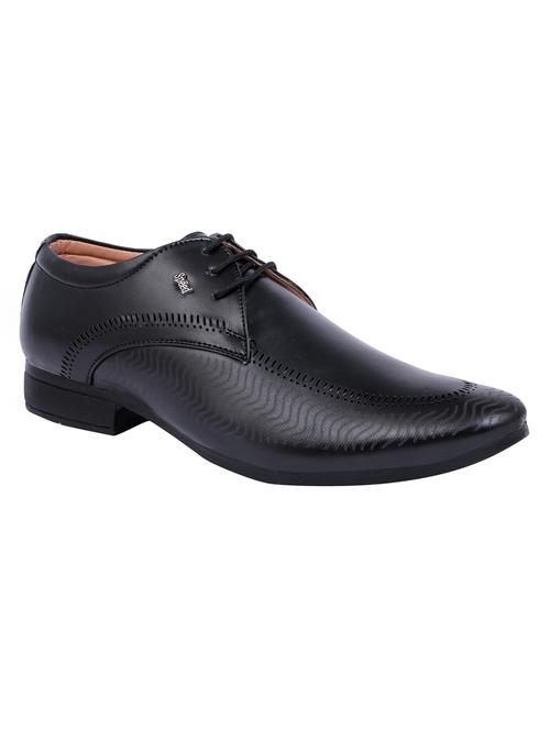 black leatherette lace-up derbys - 15769709 - Very Small Image - 1