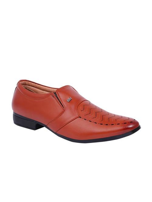 tan leatherette formal slip ons - 15769716 - Very Small Image - 1