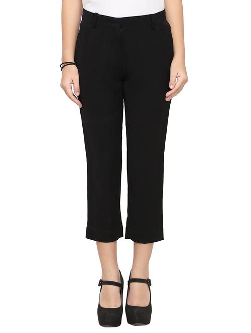 flat front cropped trouser - 15770092 - Very Small Image - 1