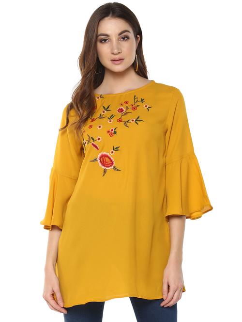embroidered bell sleeved tunic - 15770322 - Very Small Image - 1