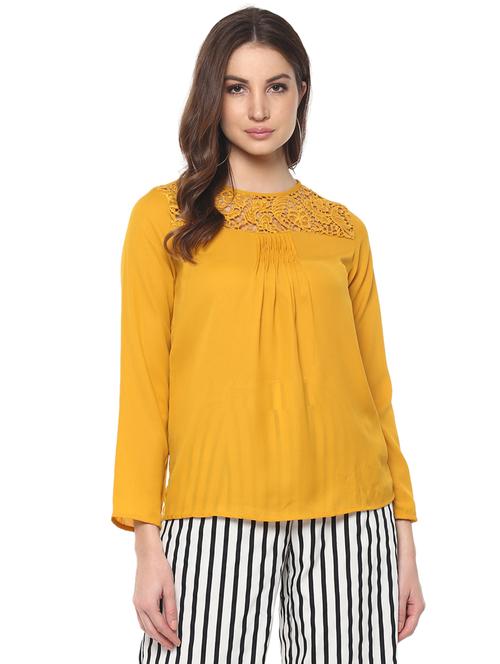 lace paneled pintucked top - 15770339 - Very Small Image - 1