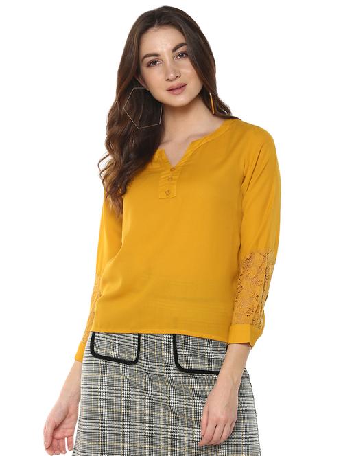 lace paneled asymmetric top - 15770352 - Very Small Image - 1