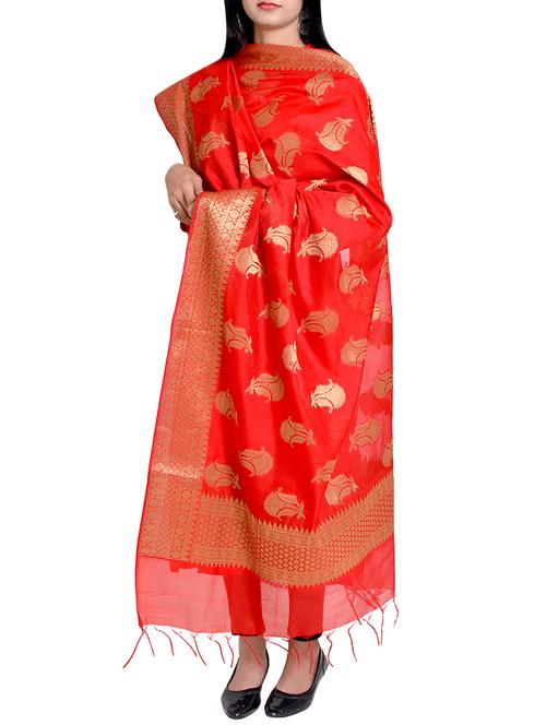 chanderi banarasi dupatta - 15770404 - Very Small Image - 1
