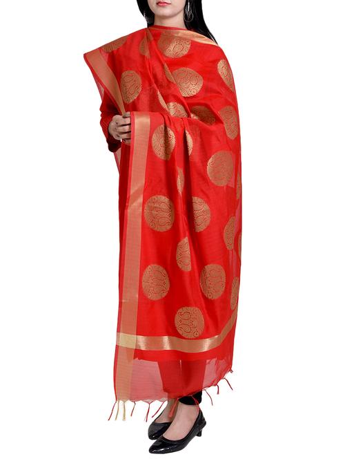 chanderi banarasi dupatta - 15770449 - Very Small Image - 1
