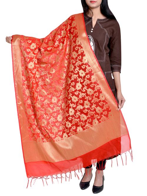 chanderi banarasi dupatta - 15770454 - Very Small Image - 1