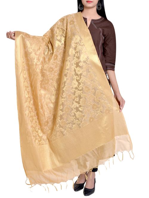 chanderi banarasi dupatta - 15770456 - Very Small Image - 1