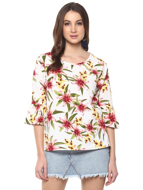 flute sleeved floral top - 15770476 - Very Small Image - 1