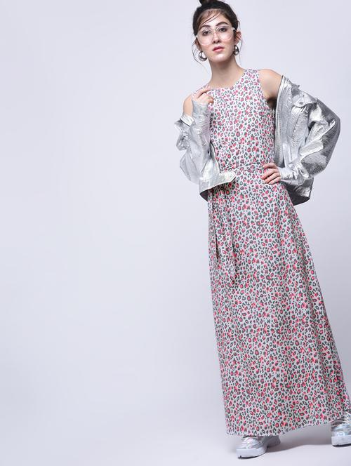 self tie animal print maxi dress - 15770572 - Very Small Image - 1