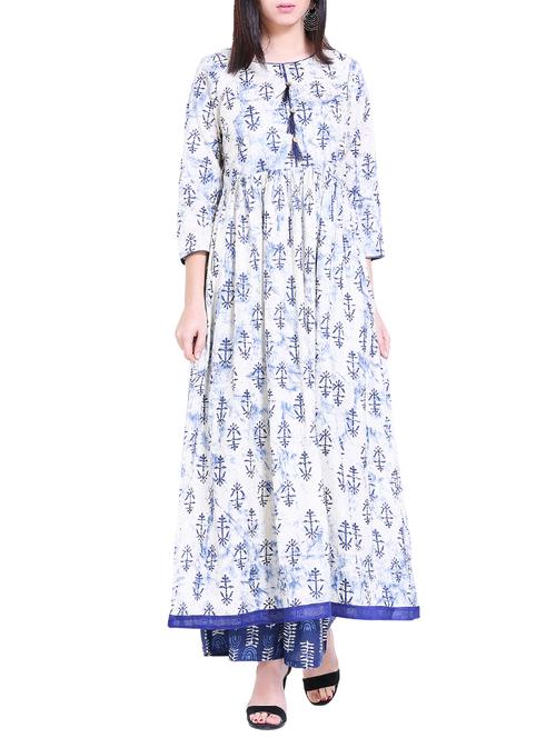 Printed flared kurta with palazzo set - 15770821 - Very Small Image - 1