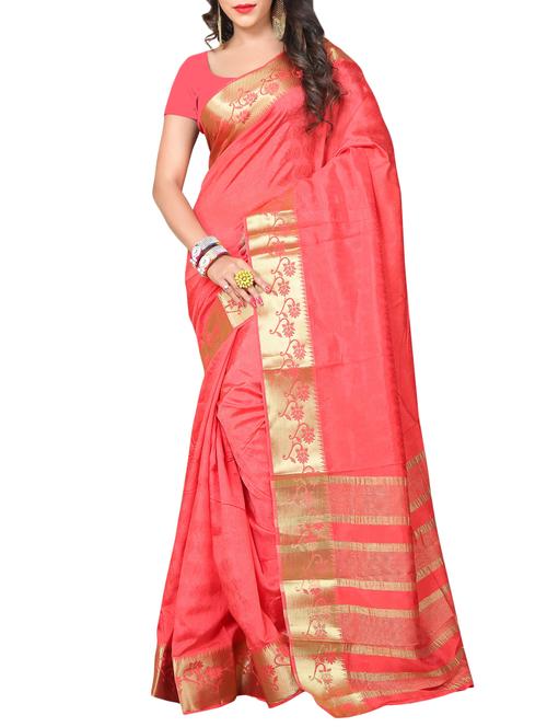 floral border self design saree - 15771098 - Very Small Image - 1