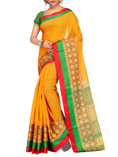 contrast border self design saree - 15771104 - Very Small Image - 1