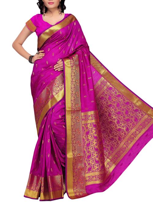 ethnic motif self design saree - 15771160 - Very Small Image - 1