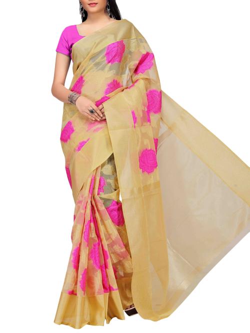 floral motif self design saree - 15771161 - Very Small Image - 1