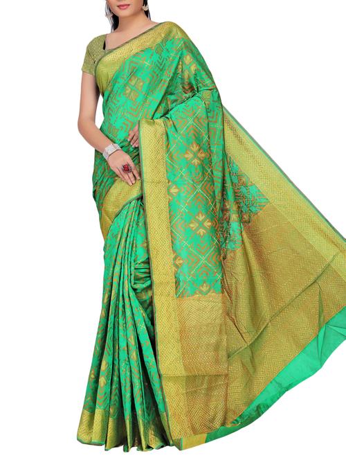 ethnic motif self design saree - 15771162 - Very Small Image - 1